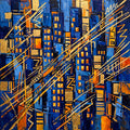 City Rhythm in Gold — Original Abstract