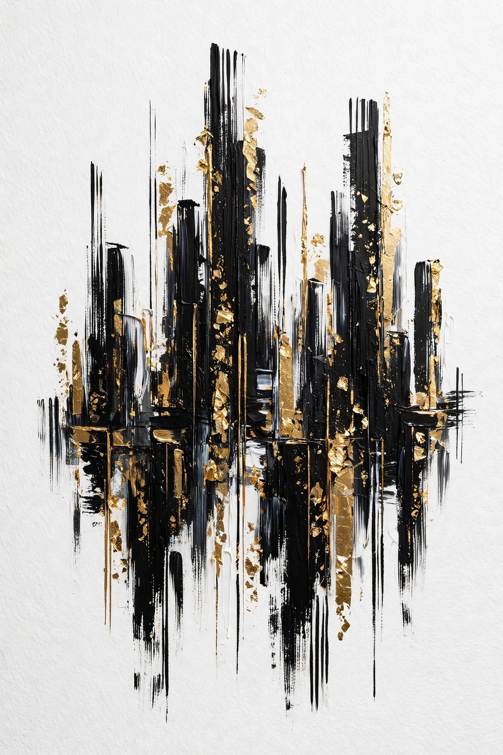 City Rhythm in Gold — Original Abstract