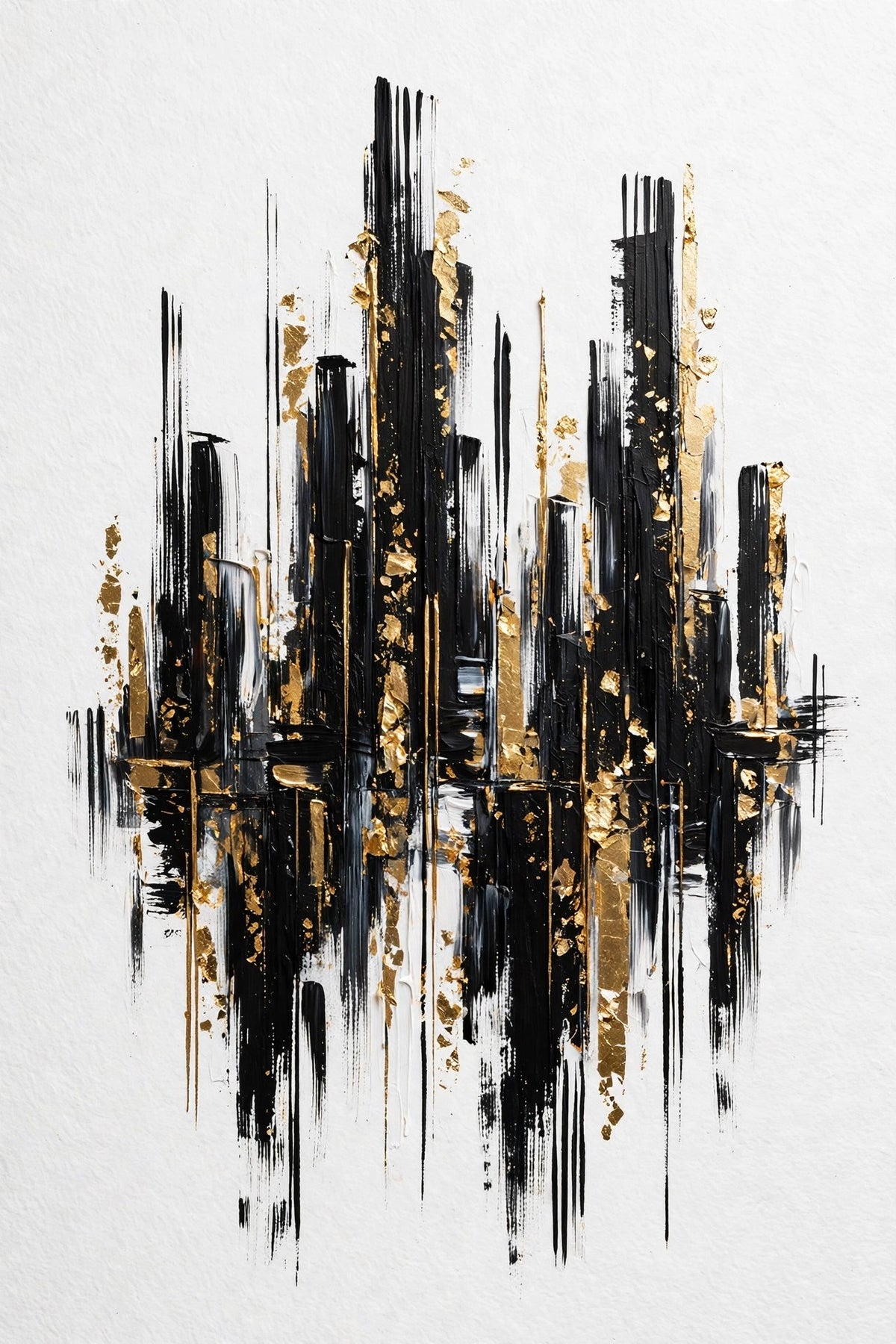 City Rhythm in Gold — Original Abstract