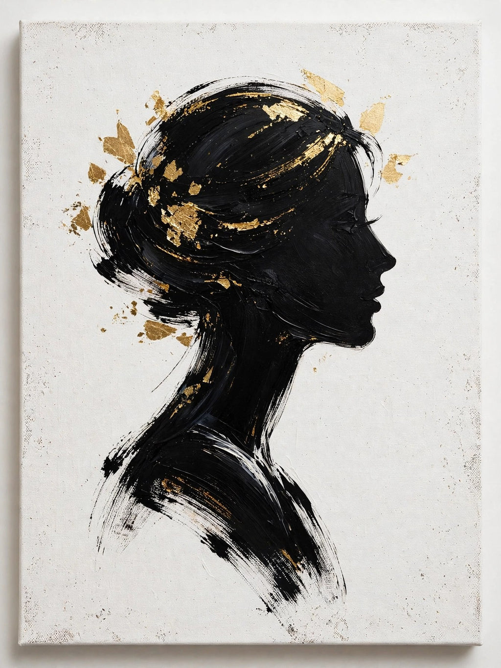 Gilded Profile — Original Figurative Painting