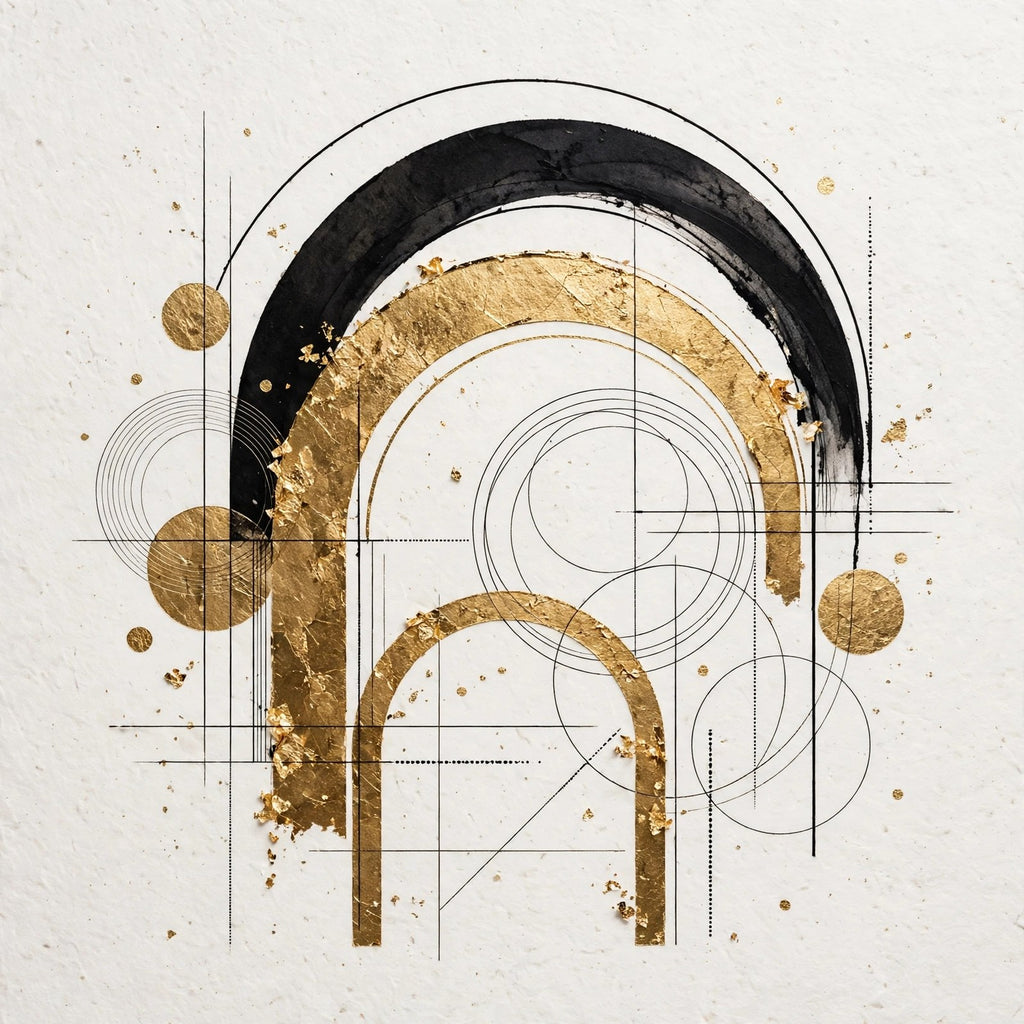 Gold Arches — Original Geometric Abstract