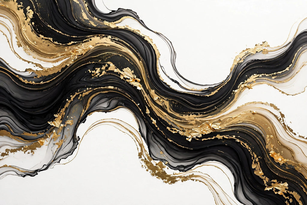 Golden Tide — Original Fluid Abstract