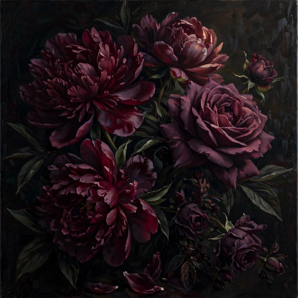 Noir Bloom — Original Floral Painting