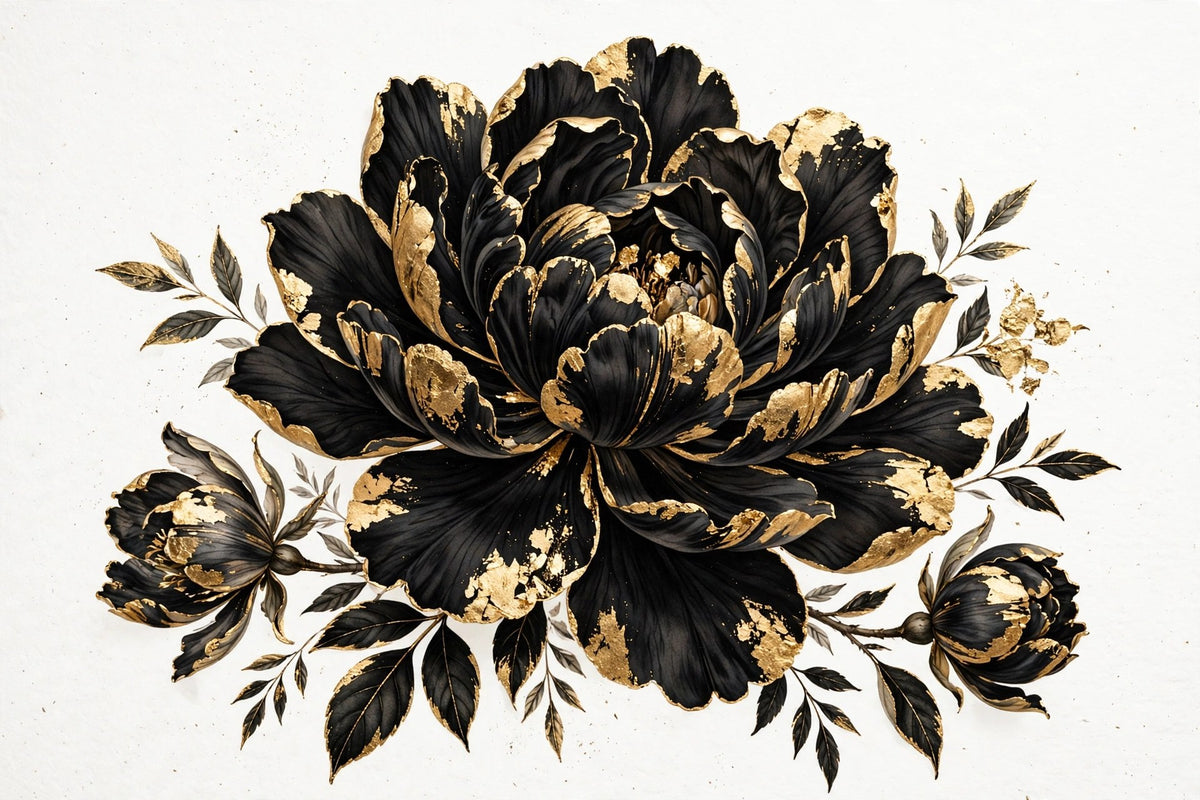 Noir Bloom — Original Floral Painting